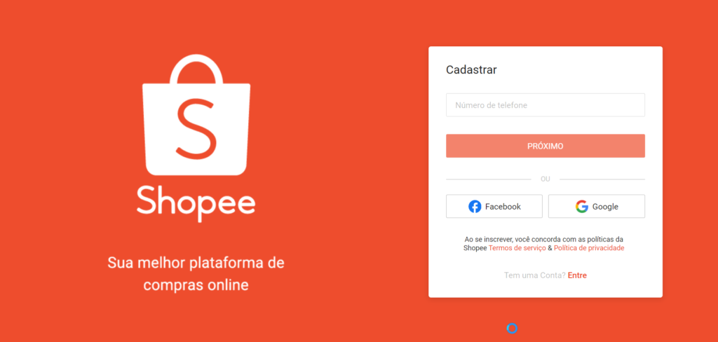 como fazer cadastro afiliado da shopee